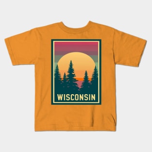 Wisconsin Tourism Sunset Graphic Kids T-Shirt